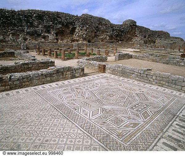Mosaik  Ruinen Roman von Coninbriga. Portugal