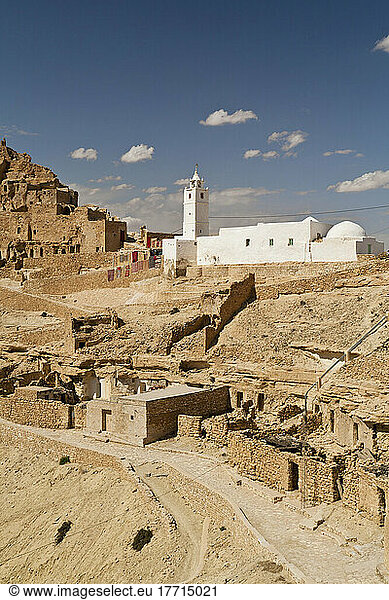 Mosque Of Chenini And Ruins Of A Berber Village In The Tataouine Province; Chenini  Tunisia  North Africa