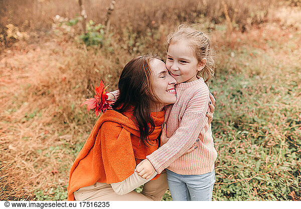 Mother And Daughter Hug and Expressing Love For Each Other