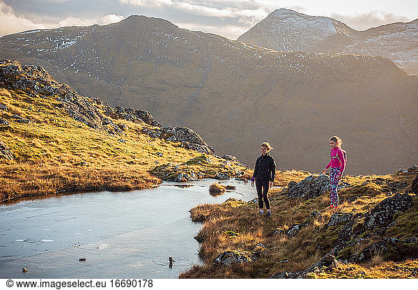 Mother and Daughter in the Scottish Mountains