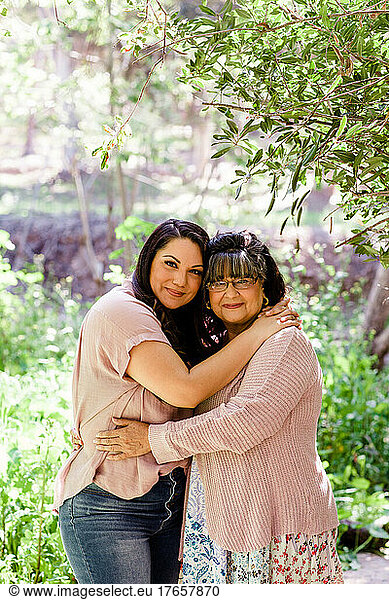 Mother & Daughter Posing for Camera on Trail in San Diego