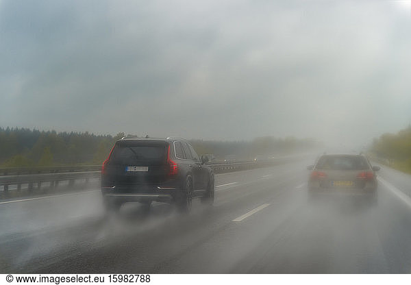 Motorway during rain
