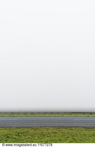 Motorway in heavy fog  Arnemuiden  Zeeland  Netherlands