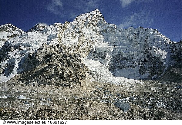 Mount Everest and Mount Nupse Khumbu Himalaya Nepal