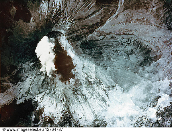 MOUNT ST. HELENS  1980. An aerial view of Mount Saint Helens  showing the devastation. Infrared photograph  June 1980.