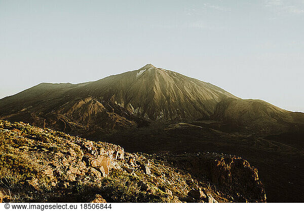 Mount Teide seen from peak of Guajara at sunrise