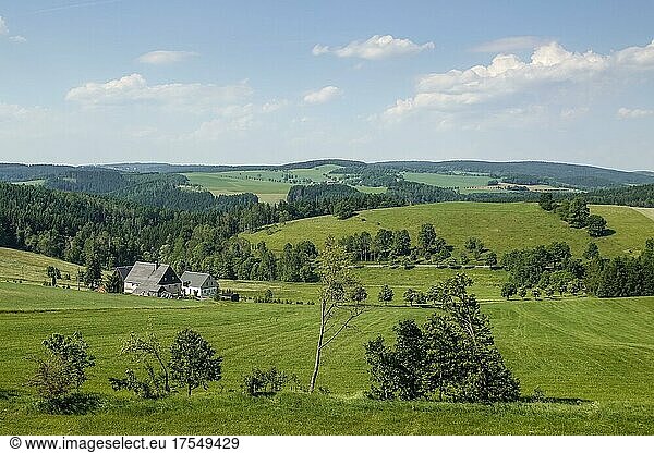 Mountain landscape near Seiffen  Saxony  Germany  Europe