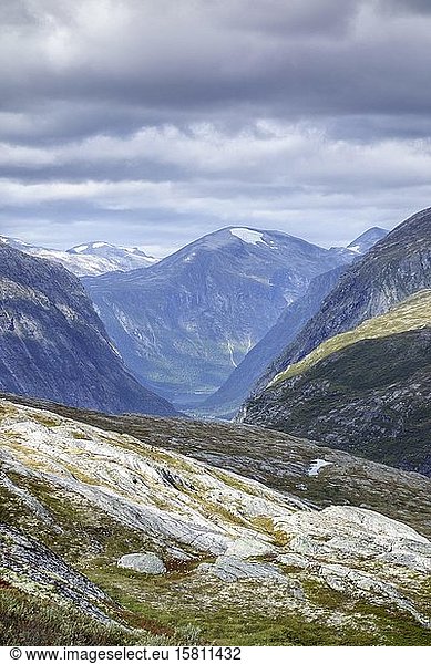 Mountain landscape  rocks  stones  Dovrefjell-Sunndalsfjella National Park  Norway  Europe
