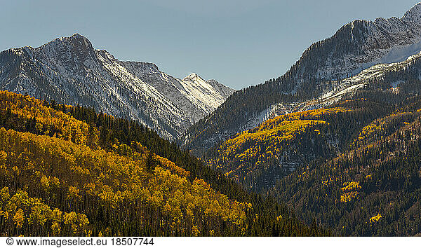 Mountain pass in Colorado during Autumn