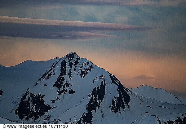 Mountain Peak at Sunset in Whistler British Columbia