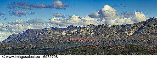 Mountain Range seen from K'esugi Ridge Trail  Denali State Park  Matanuska-Susitna Borough  Southcentral Alaska  Alaska  USA