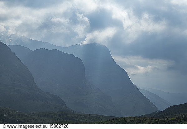 Mountain silhouettes  Glen Coe  Highland  Scotland