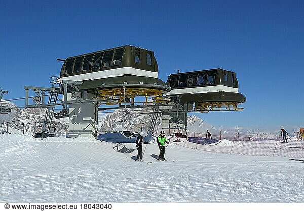 Mountain station  chairlift  Cherz  Pralongia  Alta Badia  Dolomites  Italy  Europe