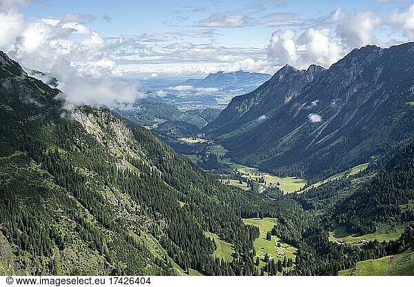 Mountain valley  Rappenalp valley  Heilbronner Weg  Allgäu Alps  Oberstdorf  Bavaria  Germany  Europe