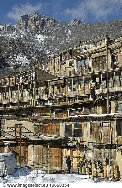 Mountain village of Masuelh  Iran in the winter