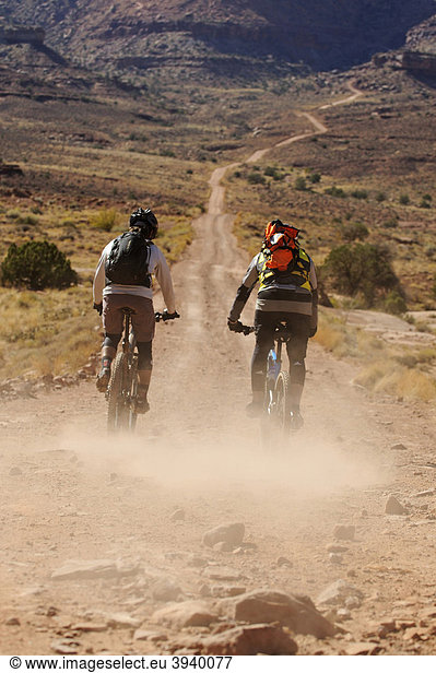 Mountainbiker  White Rim Trail  Moab  Utah  USA