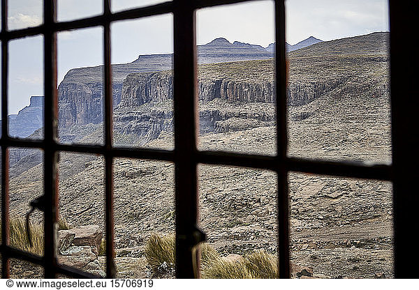 Mountains through the window  Lesotho