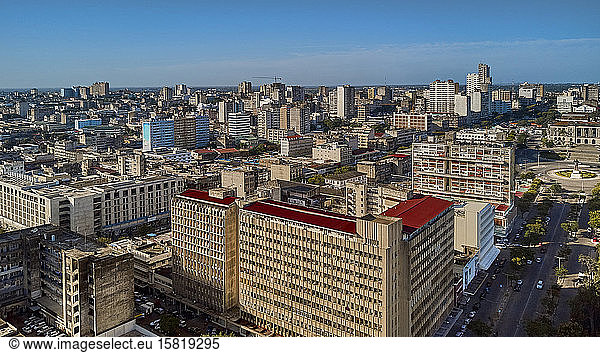 Mozambique  Maputo  Aerial view of Baixa de Maputo downtown