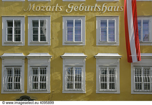 Mozart Geburtshaus in der Getreidegasse Stadt Salzburg Österreich