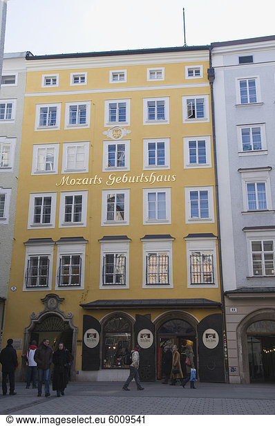 Mozart's Birthplace  now a museum  in Getreidegasse  Salzburg  Austria  Europe
