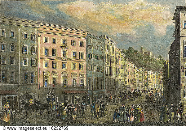 Mozartâ€™s Birthplace / Steel Engr. / c. 1830