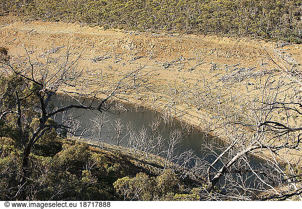 Much of South East Australia has been in the grip of a terrible drought for the last 15 years. Lake Eucumbene in the Snowy Mountains has fallen to very low levels.