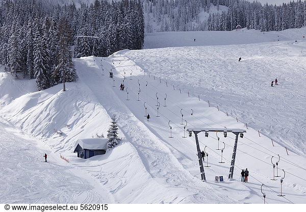 Muldenlifte ski-lifts  Reiteralm skiing area  Pichl-Preunegg near Schladming  Schladminger Tauern mountains  Styria  Austria  Europe  PublicGround