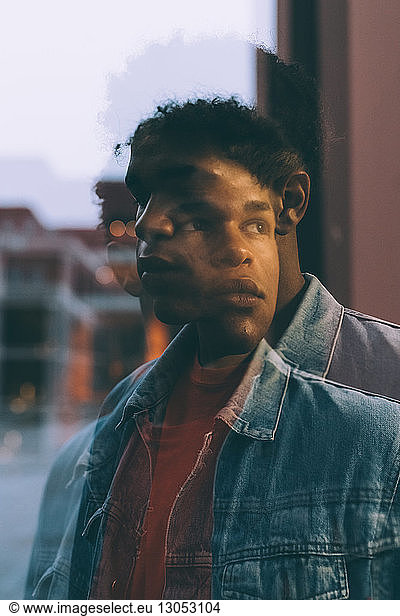 Multiple exposure portrait of man