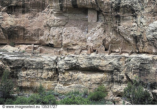 Mumienhaus  Felsenwohnungen der amerikanischen Ureinwohner  ca. 800 Jahre alt  Mesa Verde National Park  UNESCO Weltkulturerbe  Colorado  USA  Nordamerika