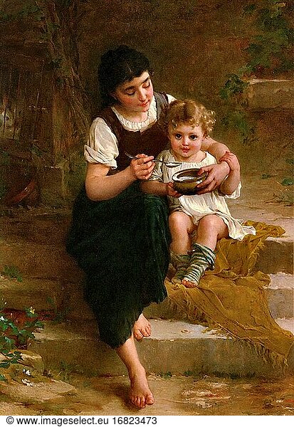 Munier Emile - a Tender Moment - French School - 19th and Early 20th Century.