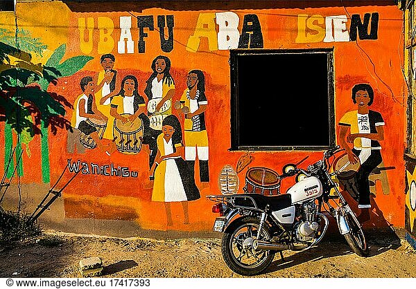 Mural on reggae music pub  Livingston  Guatemala  Central America