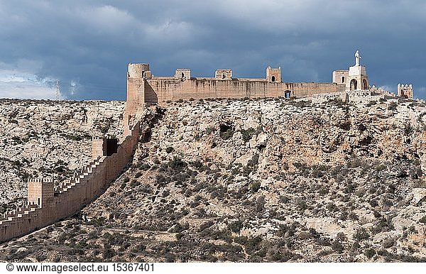 Muralla de Jayrán  mittelalterliche Festung La Alcazaba de Almería  Andalusien  Spanien  Europa