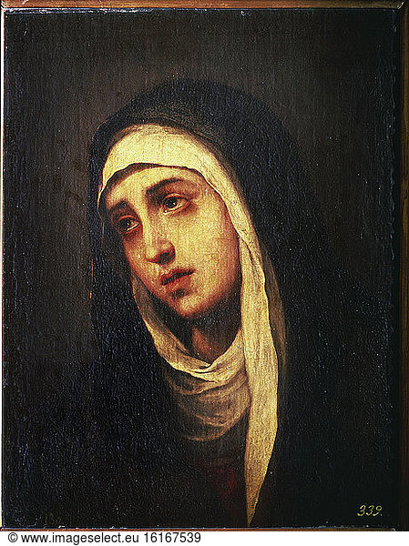 Murillo  Bartolome Esteban 1618–1682.“Mater Dolorosa   c. 1668/70.Oil on canvas  52 × 41cm.Madrid  Museo del Prado.