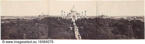 Murray  John 1809–1898.The Taj Mahal from the Gateway  Panorama  1864.Albumen silver prints from waxed paper negatives.Inv. Nr. 2005.100.315a–cNew York  Metropolitan Museum of Art.