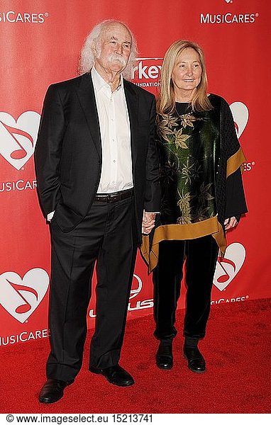 Musician David Crosby (L) and wife Jan Dance attend the 2015 MusiCares Person of the Year Gala honoring Bob Dylan at the Los Angeles Convention Center on February 6  2015 in Los Angeles  California.