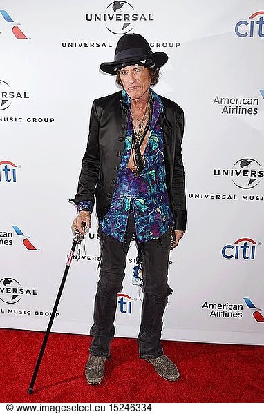 Musician-guitarist Joe Perry of the band Aerosmith arrives at Universal Music Group's 2016 GRAMMY After Party at The Theatre At The Ace Hotel on February 15  2016 in Los Angeles
