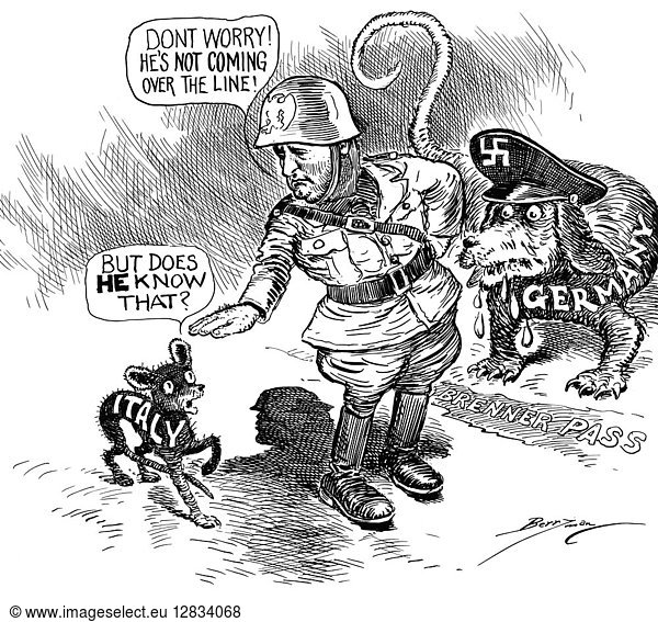 MUSSOLINI: CARTOON MUSSOLINI: CARTOON, 1938. Cartoon depicting Italian ...