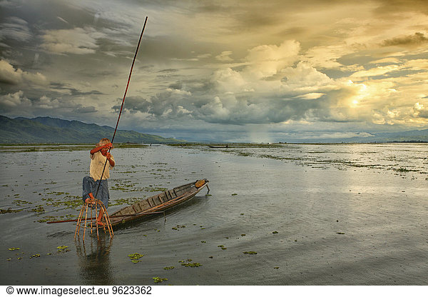 Myanmar  fisherman on Inle Lake