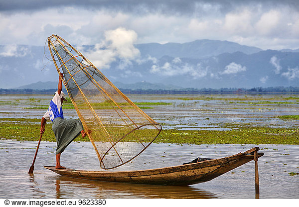 Myanmar  fisherman on Inle Lake