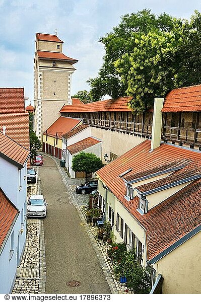Nördlinger Stadtmauer  einzige vollständig begehbare Stadtmauer Deutschlands  Nördlingen  Landkreis Donau-Ries  Bayern  Deutschland  Europa