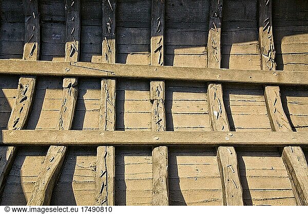 Nachbildung antiker Boote mit tradidioneller Bauweise  Holznägel  Antiker Hafen al-Baliid  UNESCO Welterbe  Salalah  Salalah  Dhofar  Oman  Asien