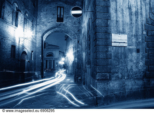 Nacht  folgen  Beleuchtung  Licht  Straße  Italien  Siena  Toskana