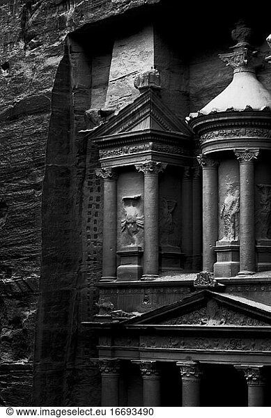 Nahaufnahme der antiken Stadt Petra  Jordanien