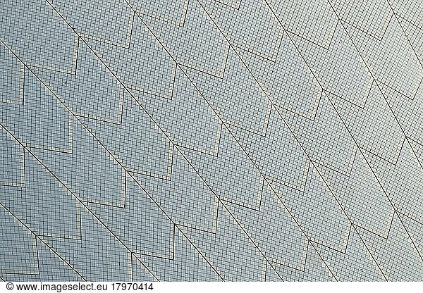 Nahaufnahme eines der Segel des Sydney Opera House  Sydney  New South Wales  Australien  Ozeanien
