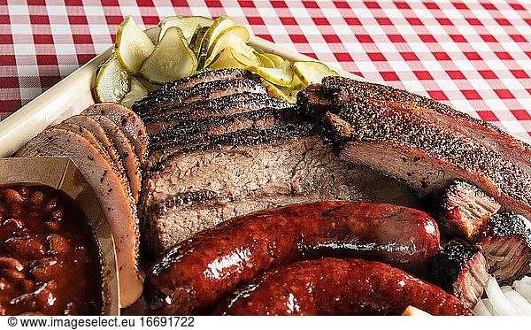 Nahaufnahme von Texas Style Barbecue