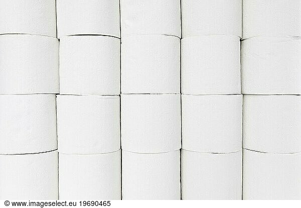 Nahaufnahme von Toilettenpapierrollen