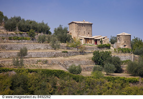 nahe  Bauernhaus  Architektur  Toskana  antik  Italien  Montalcino