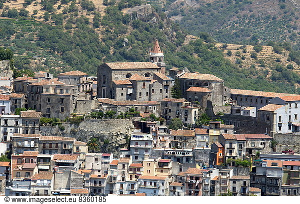 nahe Mittelalter Europa über Tal Großstadt Italien Sizilien Taormina