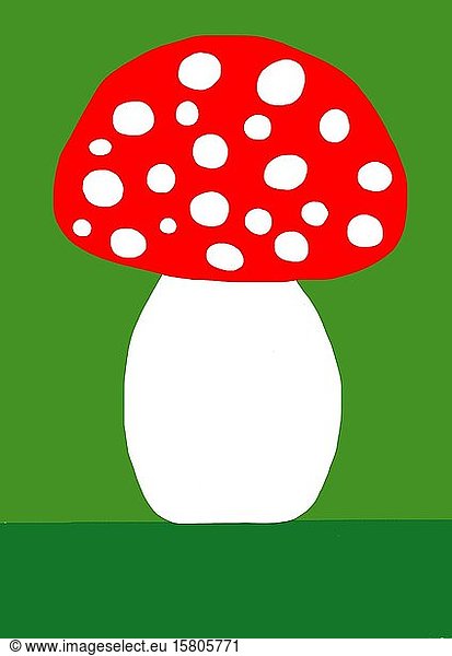 Naive illustration  children's drawing  toadstool  Germany  Europe