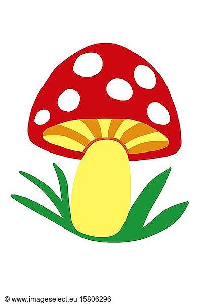 Naive illustration  children's drawing  toadstool  Germany  Europe